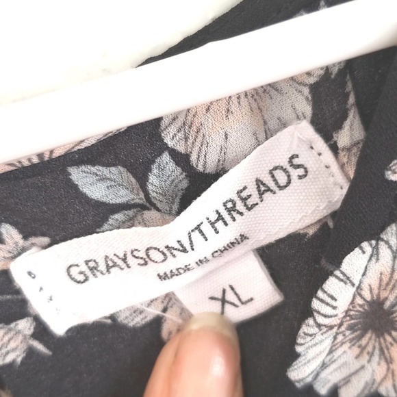 Grayson/Threads Floral Hi/Lo Blouse size XL - Picture 5 of 5